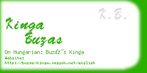 kinga buzas business card